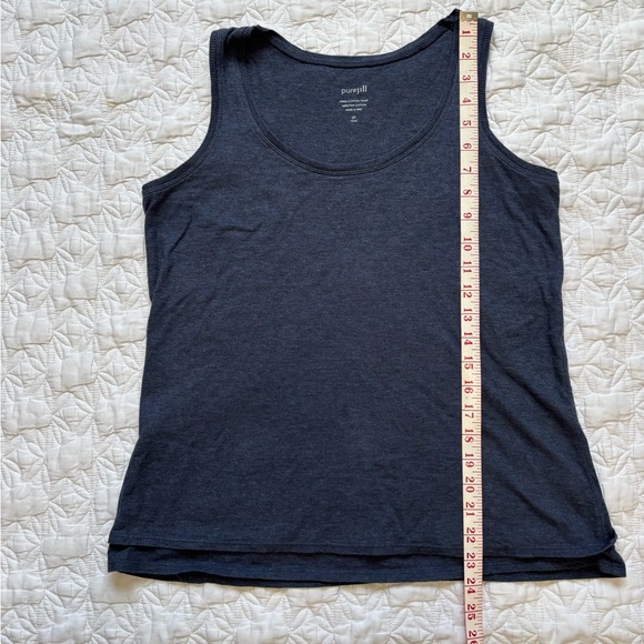 Blue Pima Cotton JJill Tank Top - Picture 4 of 5